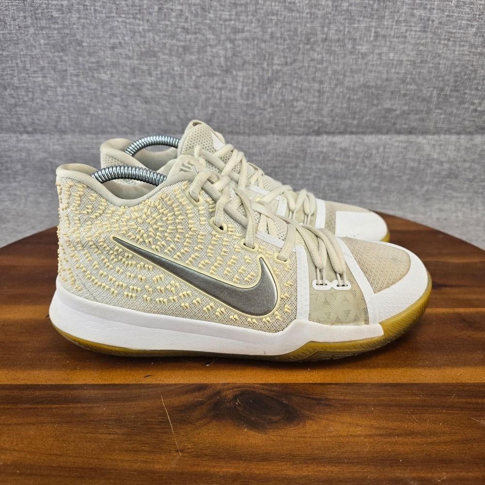 Nike Kyrie 3 Ivory‎ Pale Grey Light Bone Kids Basketball Shoes 859466-103 6.5Y